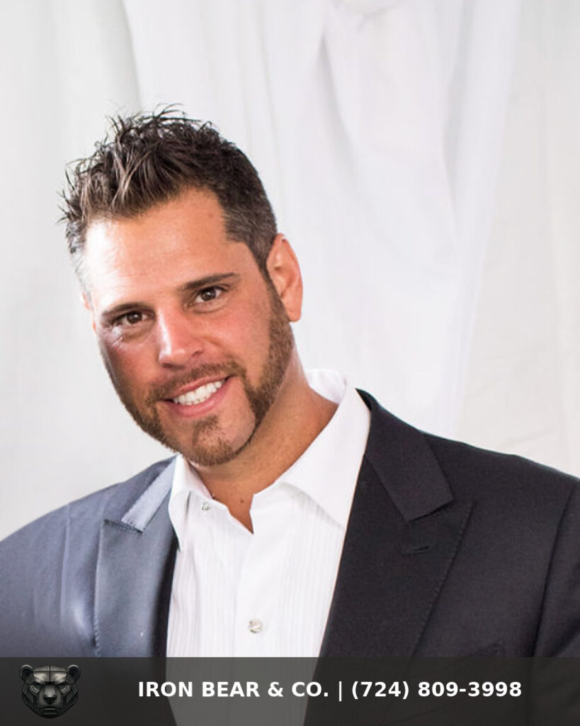 Devin Orsi, owner of Iron Bear & Co., in a suit