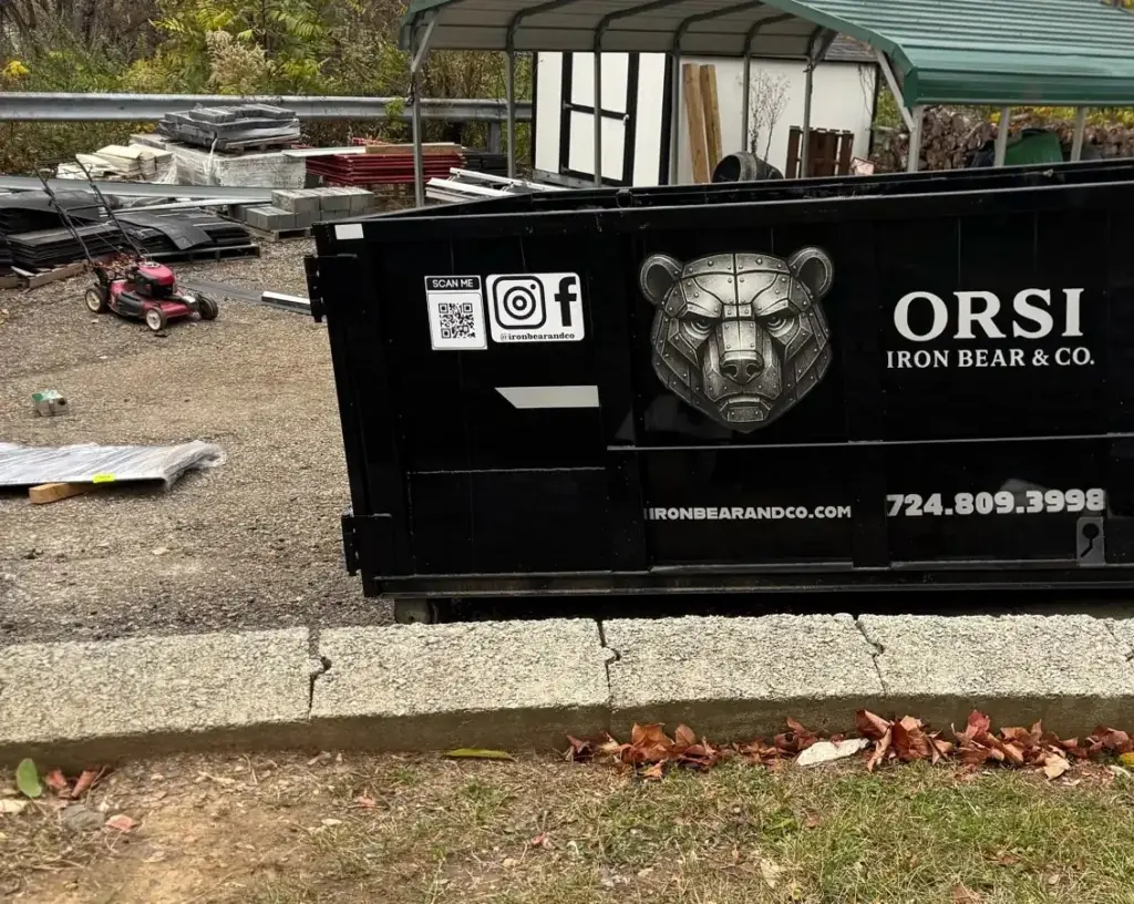 Iron Bear & Co. roll-off dumpster placed at a residential property in Canonsburg, PA